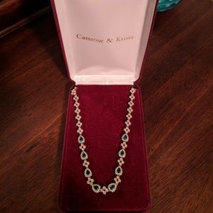 JBK Camrose and Kross drop Emerald necklace